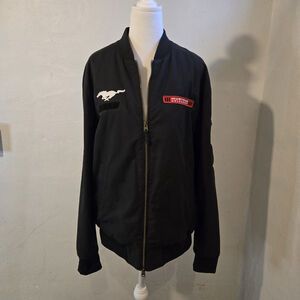 Black 60th Anniversary Mustang Bomber Jacket Size M
